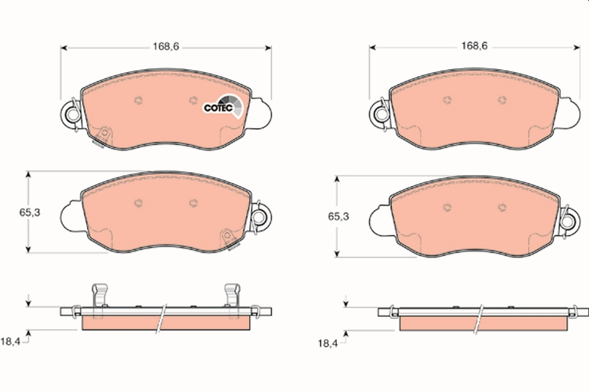 Brake Pad Set, disc brake COTEC GDB1424