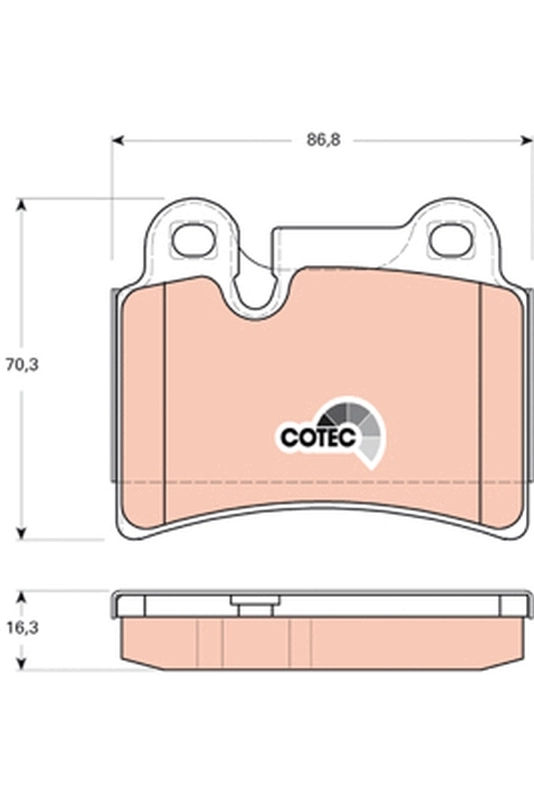Brake Pad Set, disc brake COTEC GDB1722