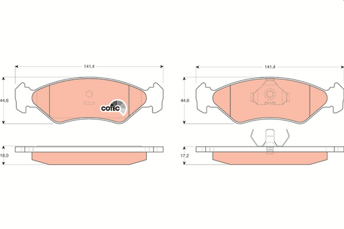 Bremsbelagsatz, Scheibenbremse COTEC GDB953