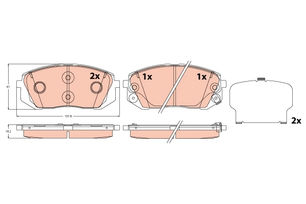 Brake Pad Set, disc brake GDB2308