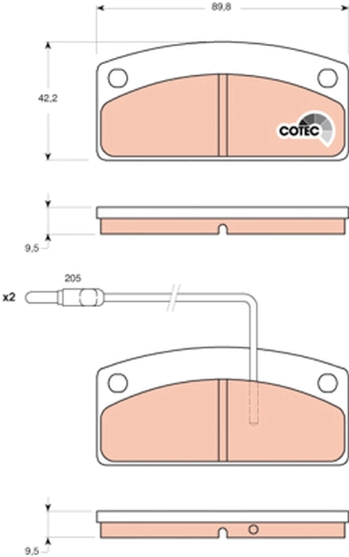 Brake Pad Set, disc brake COTEC GDB1679