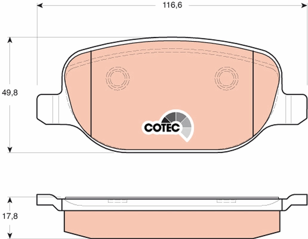 Brake Pad Set, disc brake COTEC GDB1649