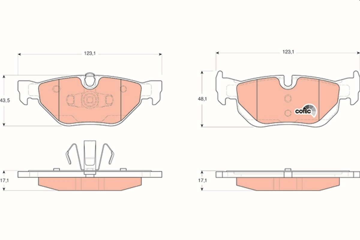 Brake Pad Set, disc brake COTEC GDB1626