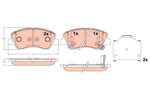 Brake Pad Set, disc brake GDB2310