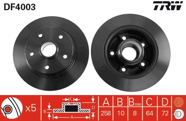 TRW DF4003 Brake Disc