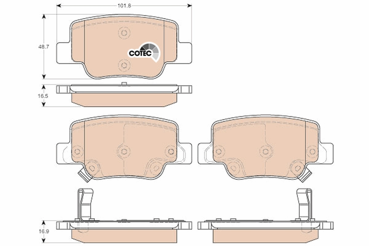 Brake Pad Set, disc brake COTEC GDB3547