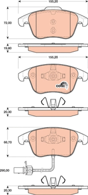 Brake Pad Set, disc brake COTEC GDB1814