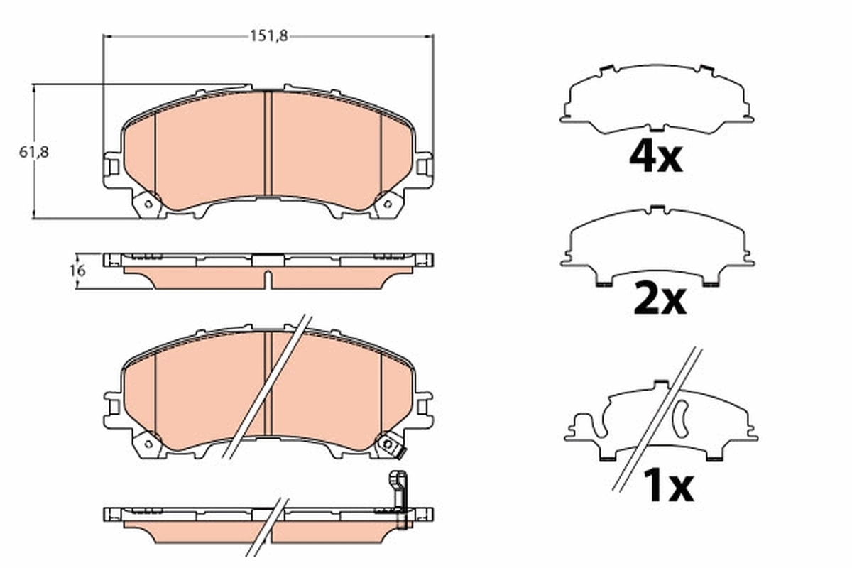 Brake Pad Set, disc brake GDB2222