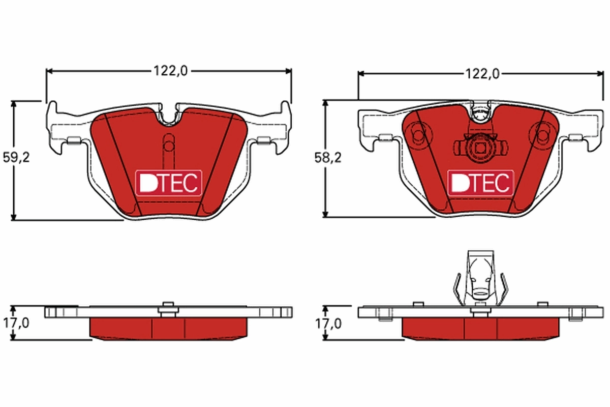 Brake Pad Set, disc brake DTEC COTEC GDB1727DTE