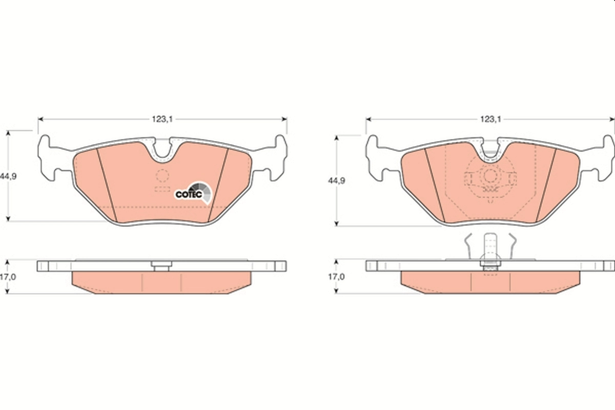 Brake Pad Set, disc brake COTEC GDB917