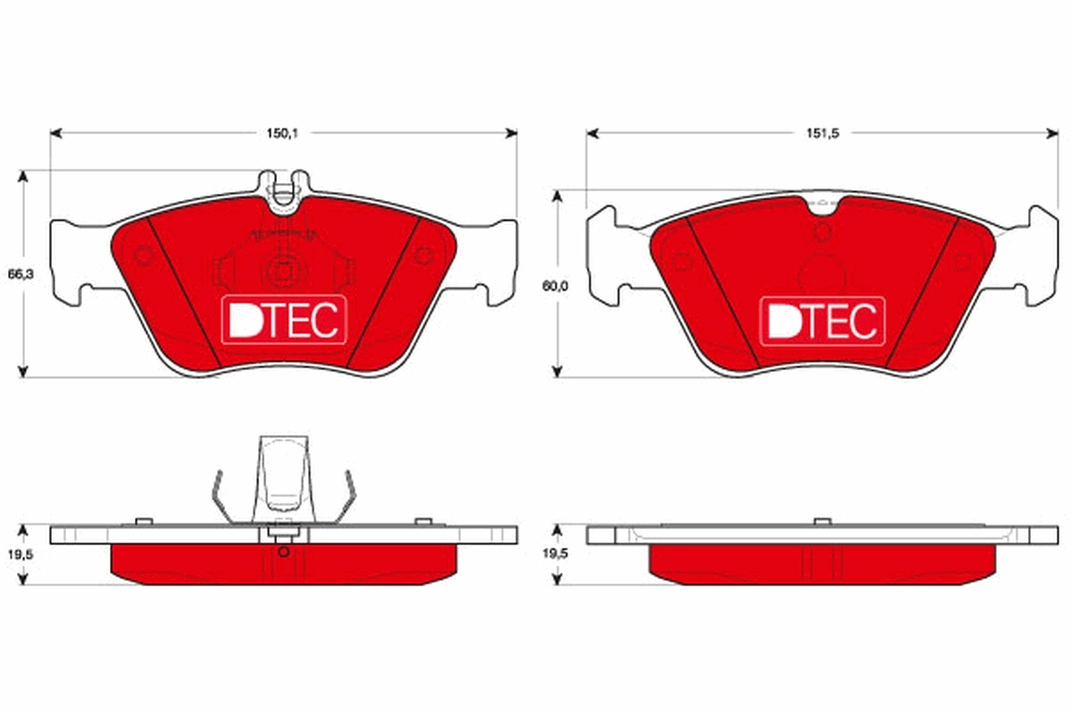 Brake Pad Set, disc brake DTEC COTEC GDB1205DTE