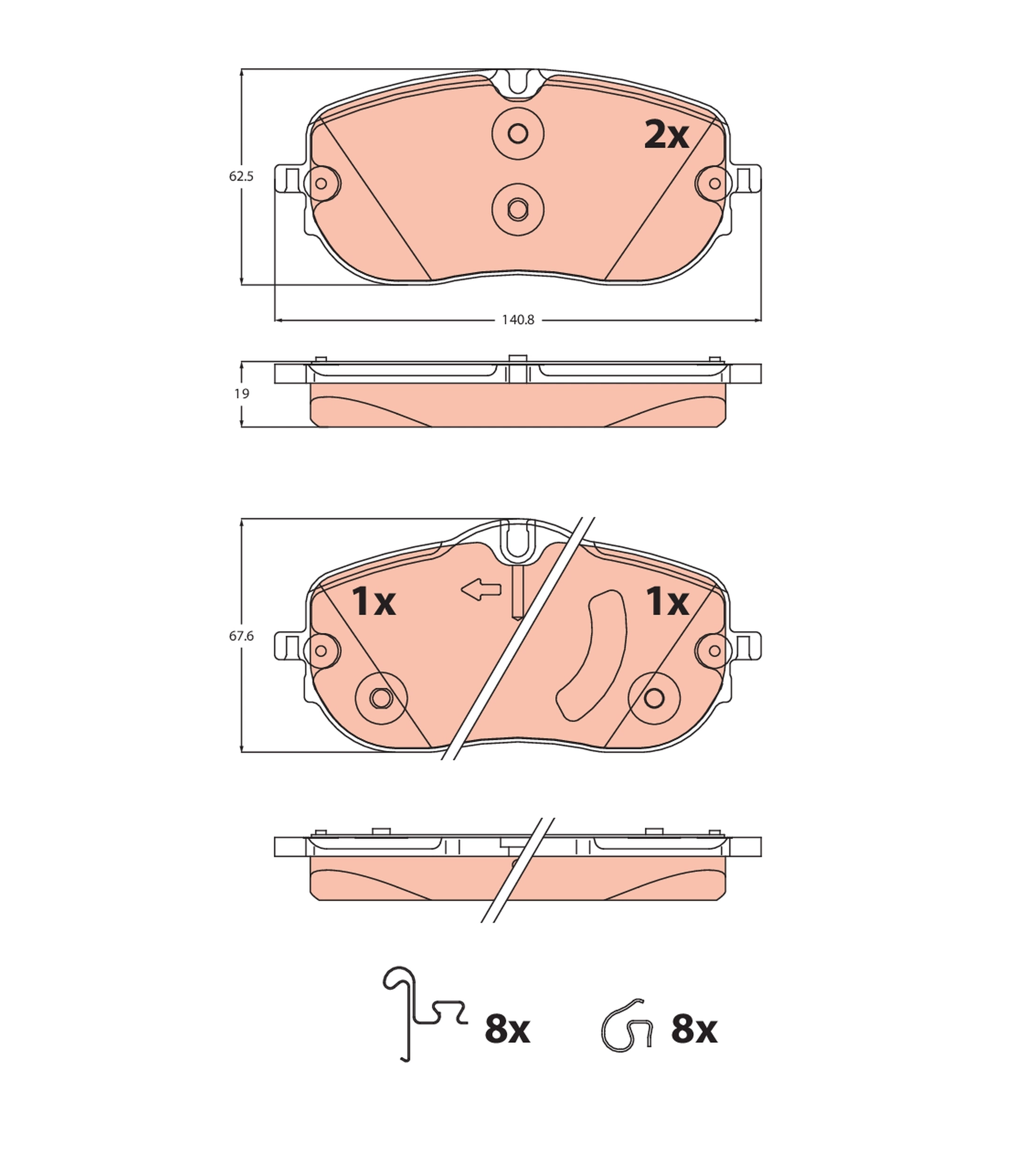 Brake Pad Set, disc brake GDB2483