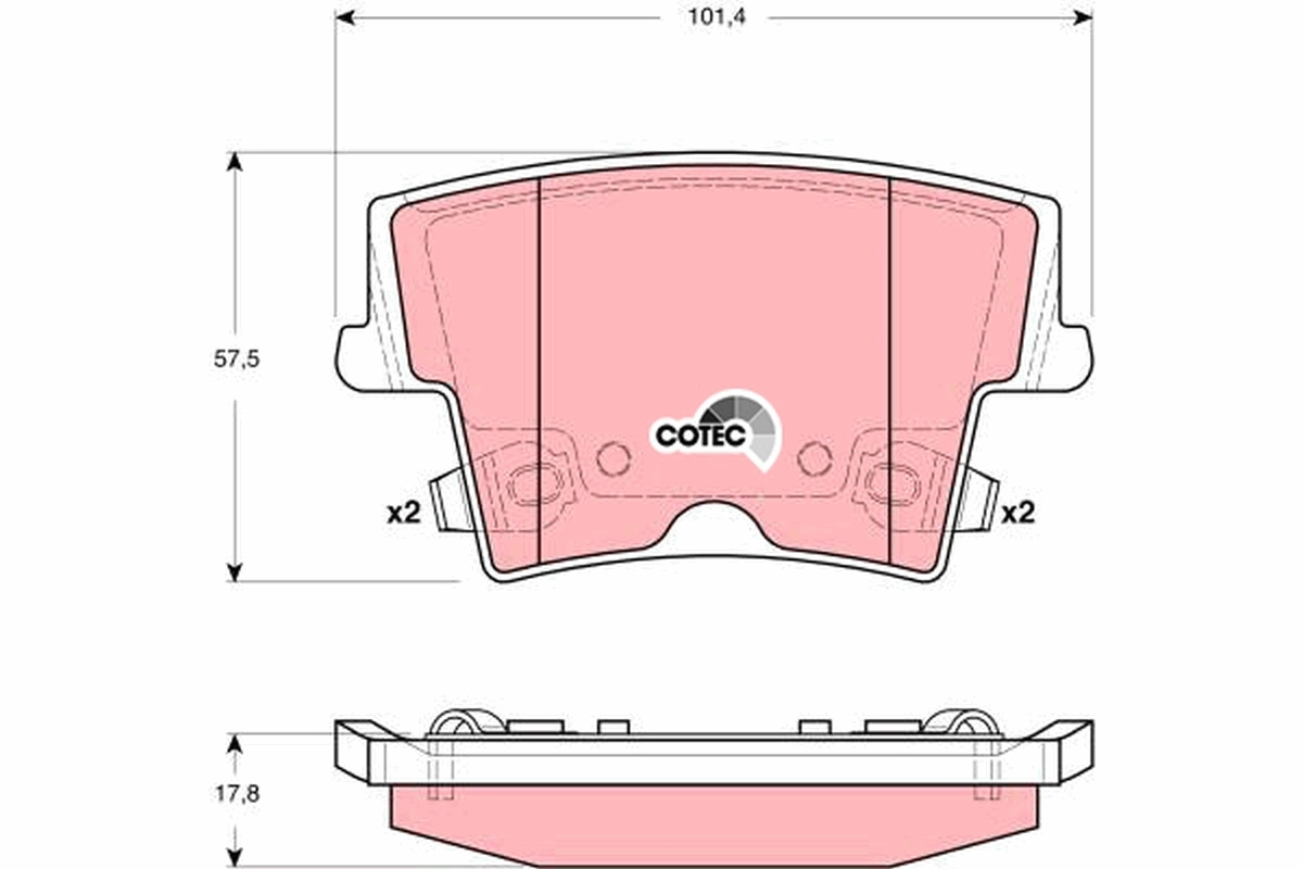 Brake Pad Set, disc brake COTEC GDB4135