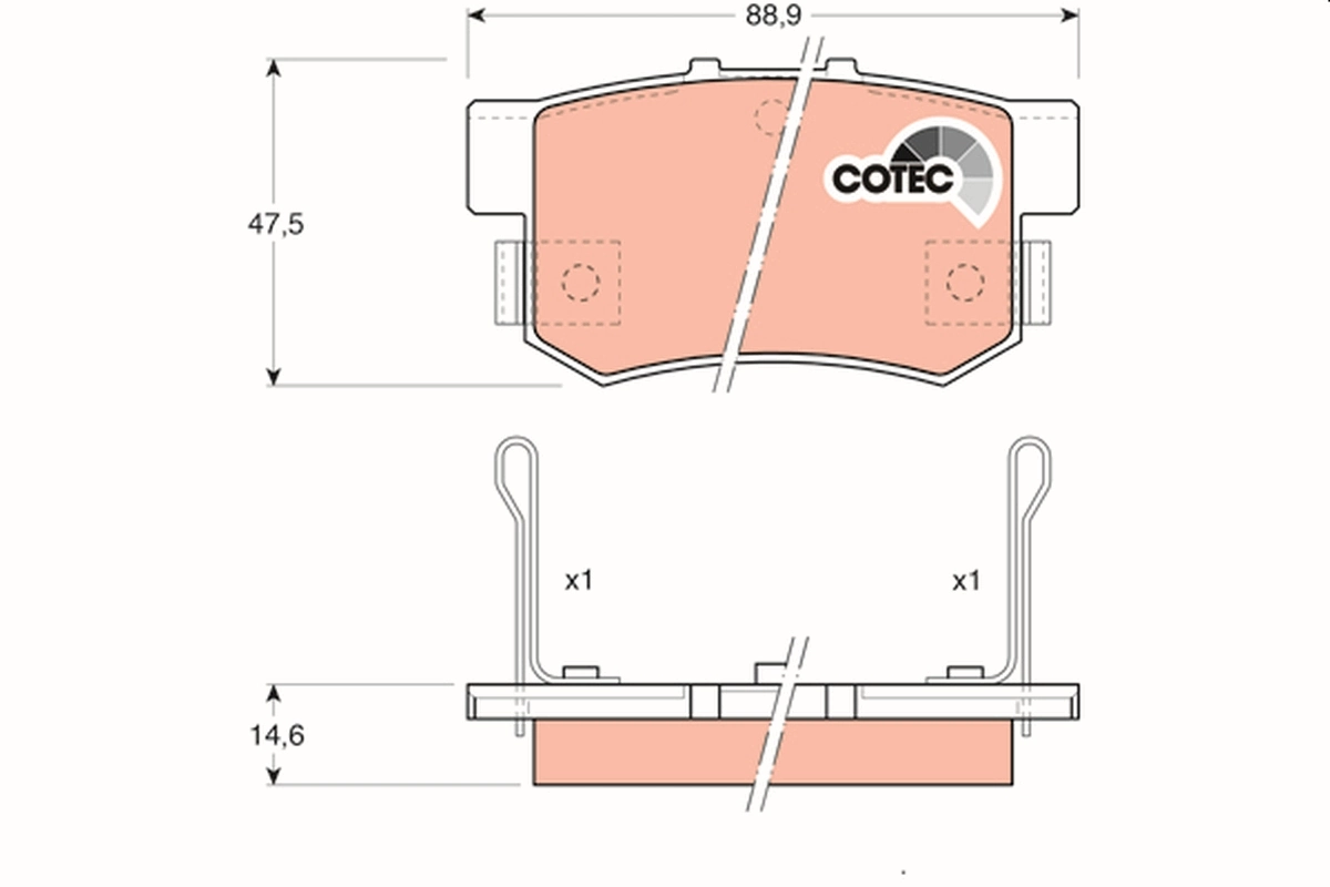 Brake Pad Set, disc brake COTEC GDB774