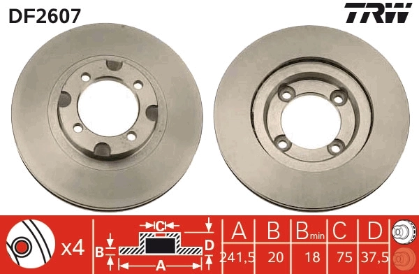 TRW DF2607 Brake Disc