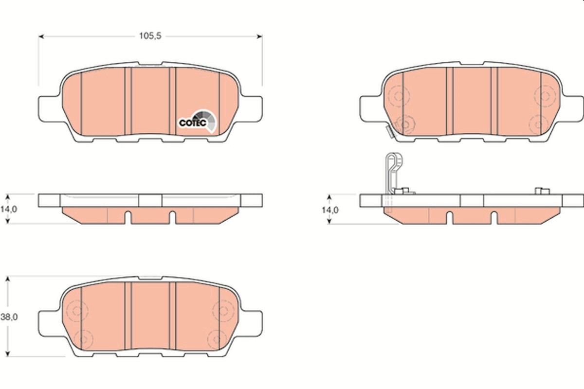 Brake Pad Set, disc brake COTEC GDB3294