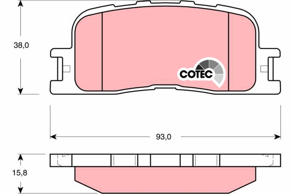 Brake Pad Set, disc brake COTEC GDB3374