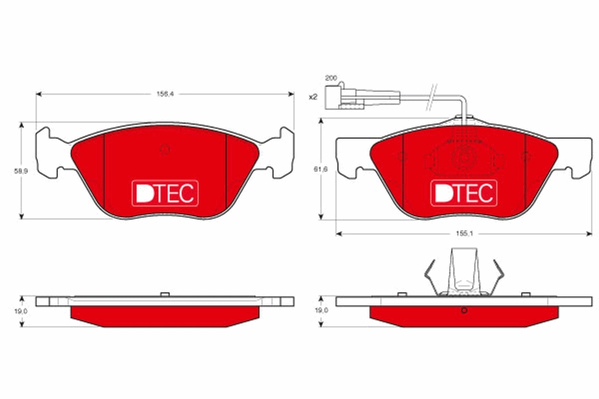 Brake Pad Set, disc brake DTEC COTEC GDB1212DTE