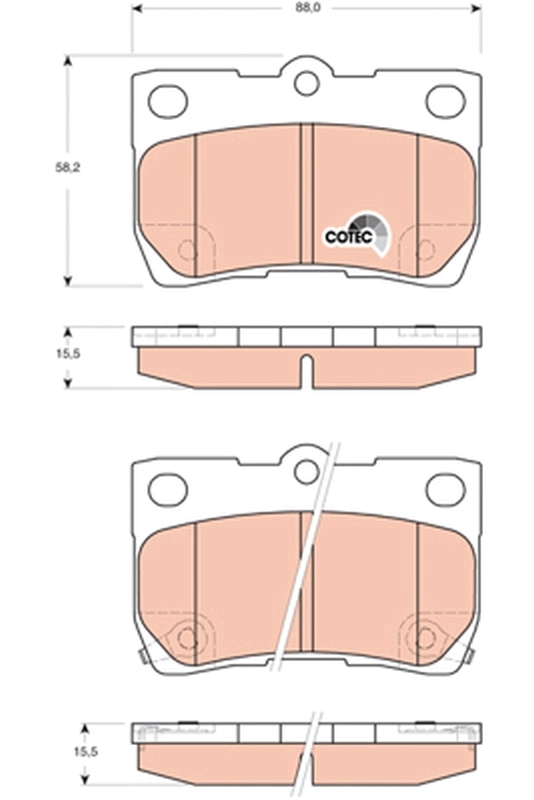 Brake Pad Set, disc brake COTEC GDB3399