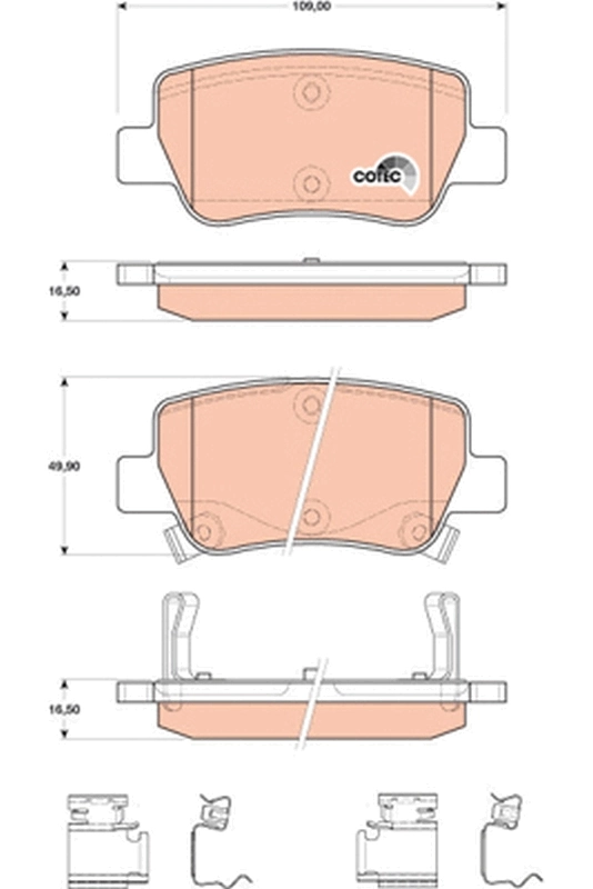Brake Pad Set, disc brake COTEC GDB4175