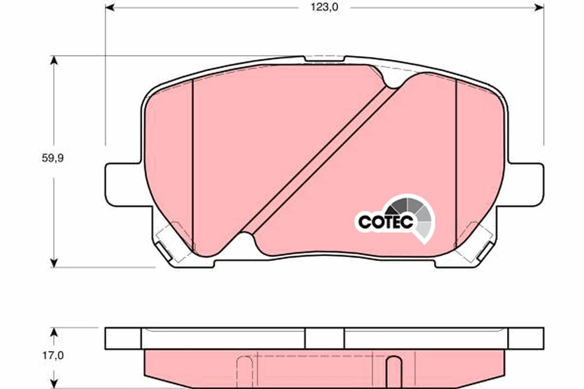 Brake Pad Set, disc brake COTEC GDB3315