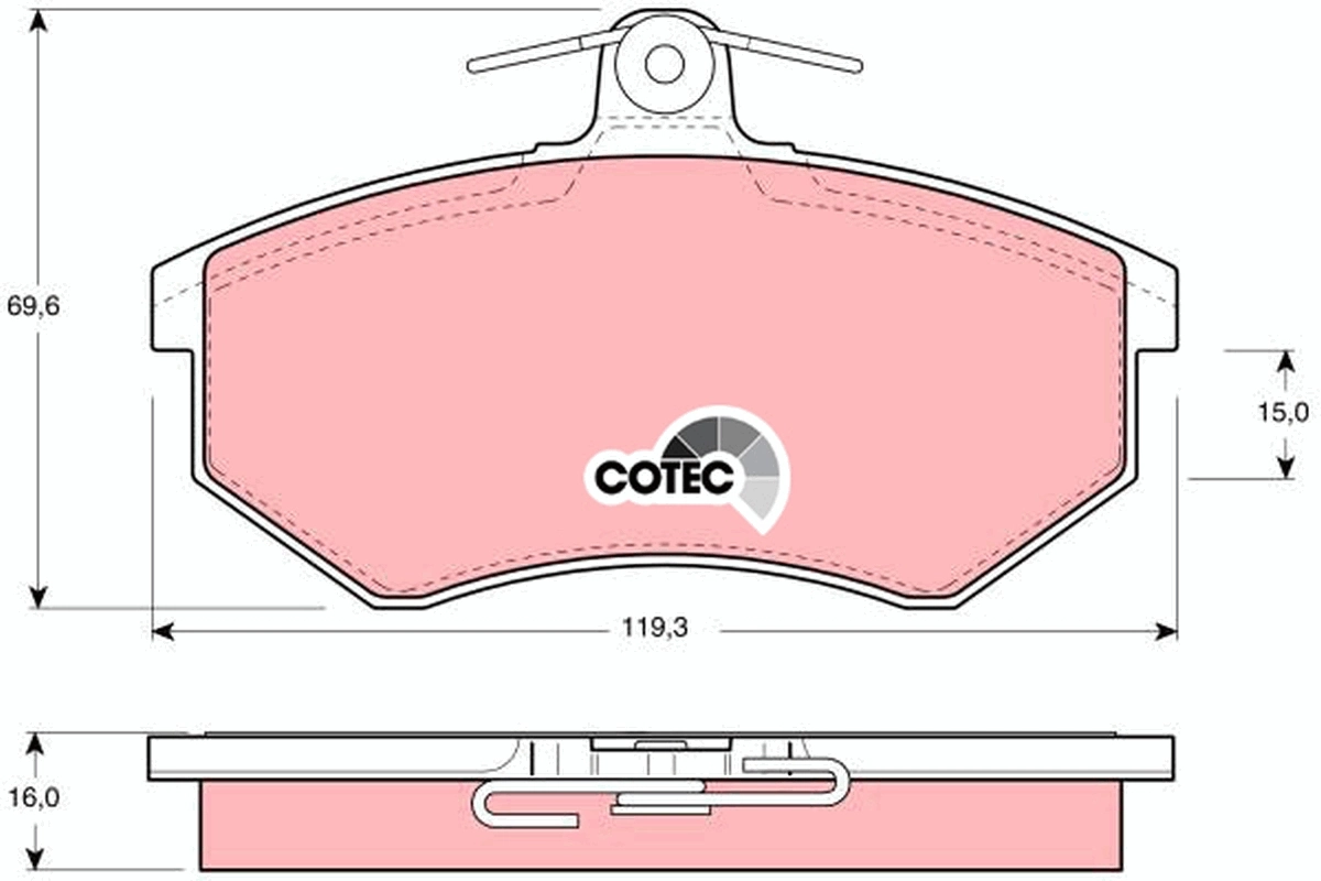 Brake Pad Set, disc brake COTEC GDB430