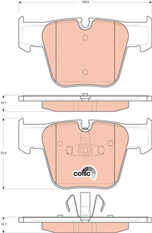 Brake Pad Set, disc brake COTEC GDB1674