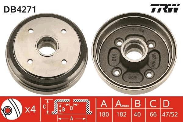 TRW DB4271 Brake Drum