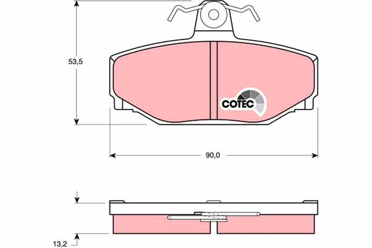 Brake Pad Set, disc brake COTEC GDB442