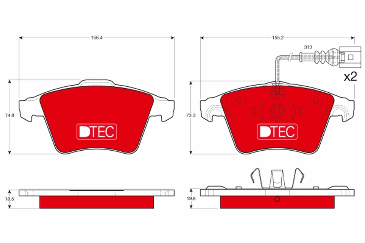 Brake Pad Set, disc brake DTEC COTEC GDB1651DTE