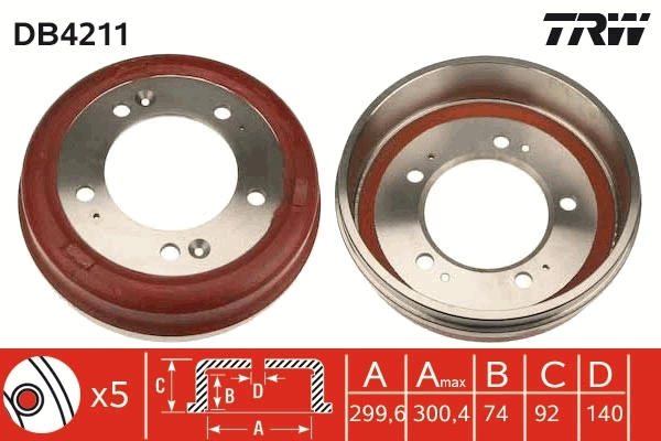 TRW DB4211 Brake Drum