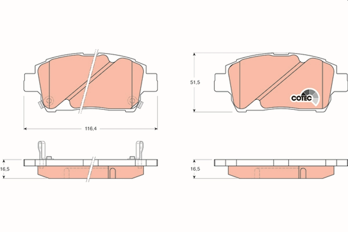 Brake Pad Set, disc brake COTEC GDB3242
