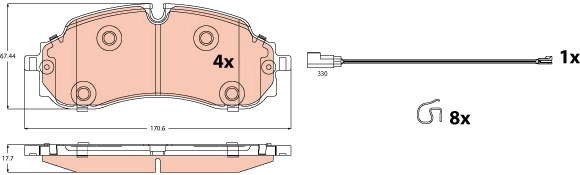 Brake Pad Set, disc brake GDB2609