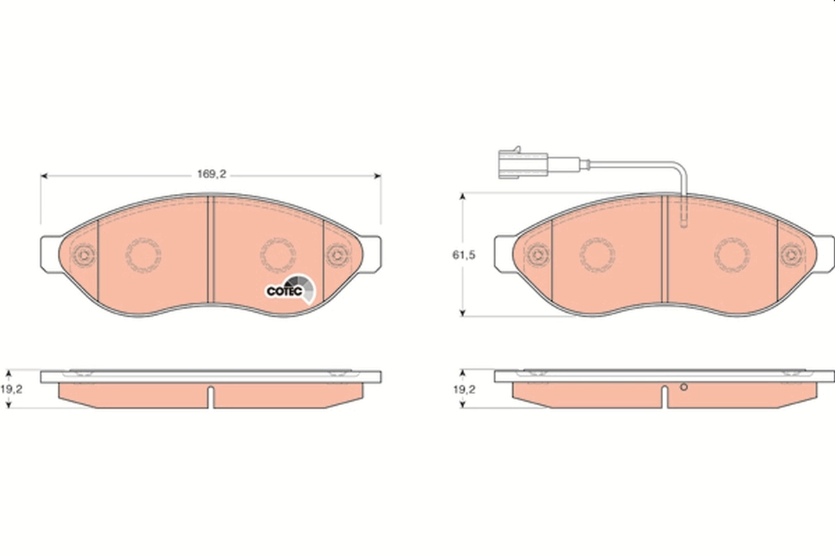 Brake Pad Set, disc brake COTEC GDB1681