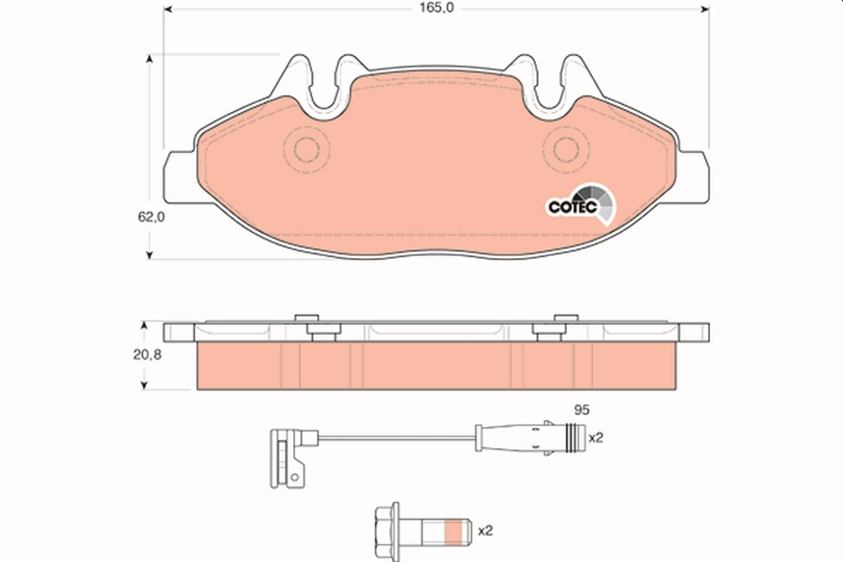 Brake Pad Set, disc brake COTEC GDB1600