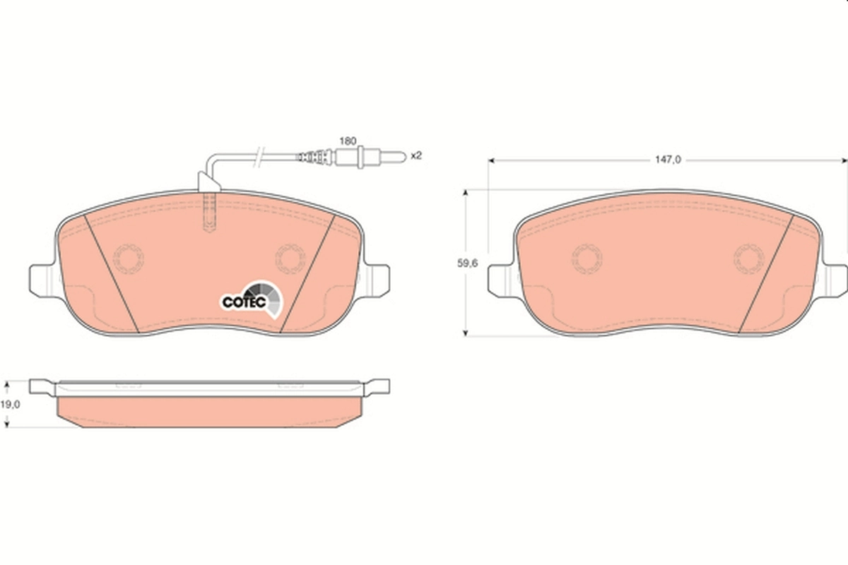 Brake Pad Set, disc brake COTEC GDB1503