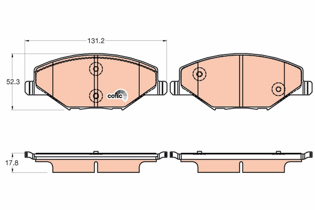 Brake Pad Set, disc brake COTEC GDB2027