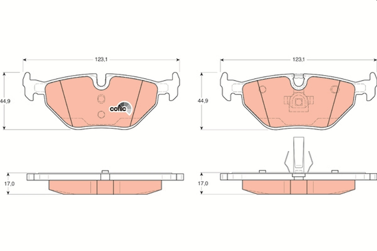 Brake Pad Set, disc brake COTEC GDB1344
