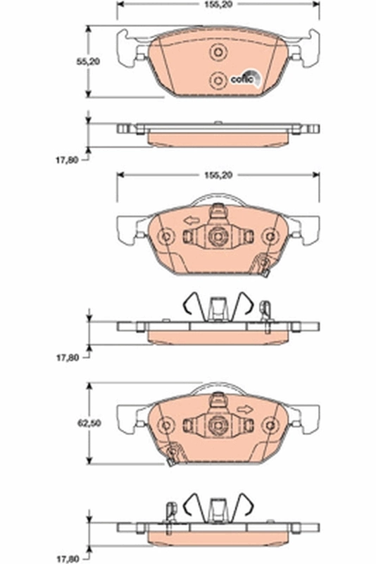 Brake Pad Set, disc brake COTEC GDB3476