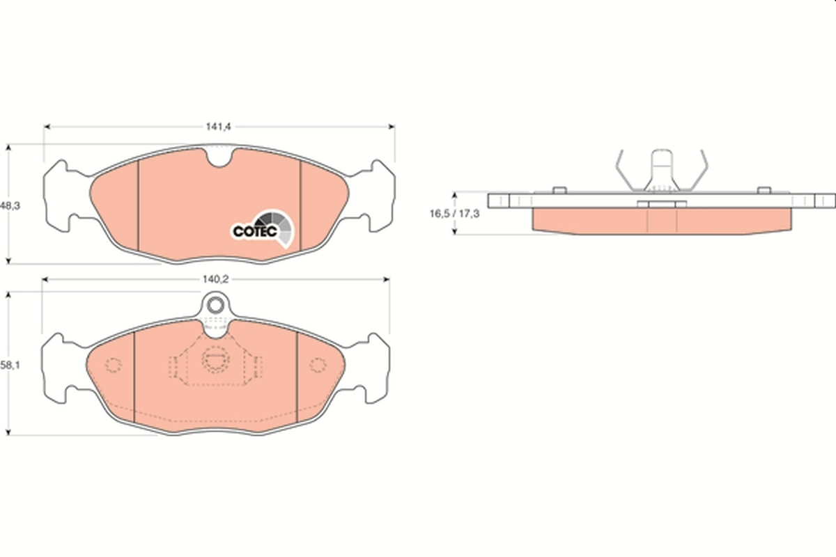 Brake Pad Set, disc brake COTEC GDB1040