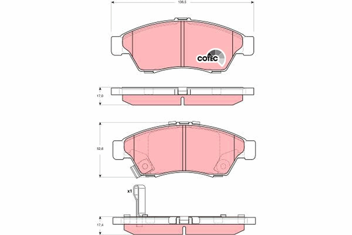 Brake Pad Set, disc brake COTEC GDB3290