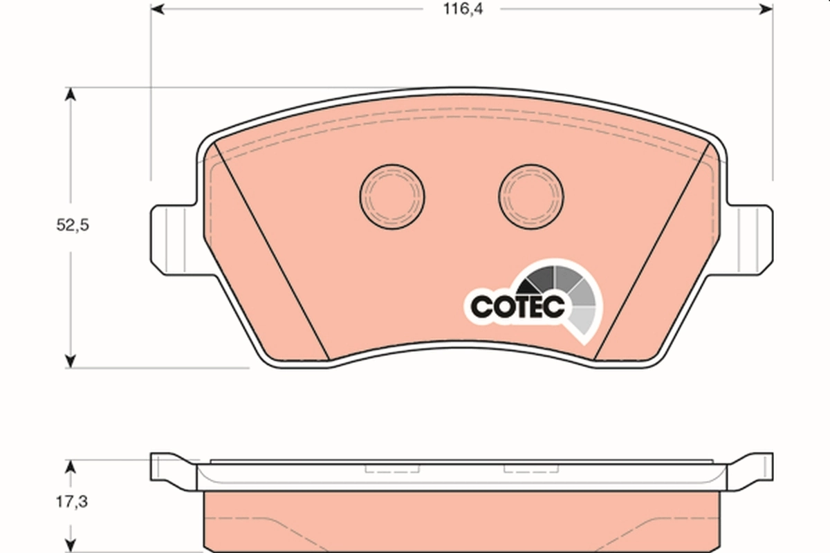 Brake Pad Set, disc brake COTEC GDB3332