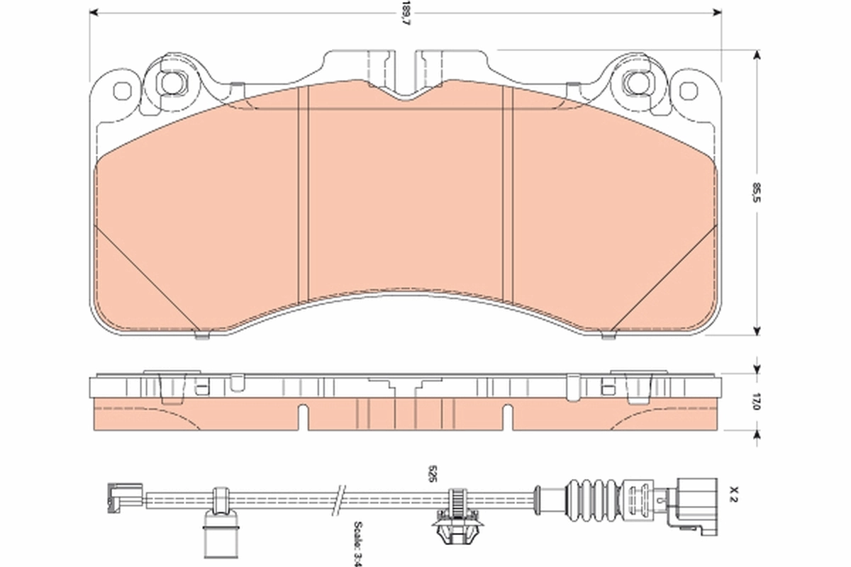 Brake Pad Set, disc brake GDB3506