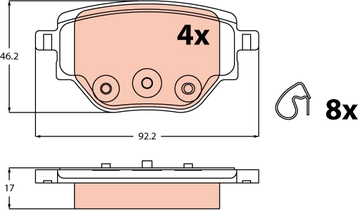 Brake Pad Set, disc brake GDB2622