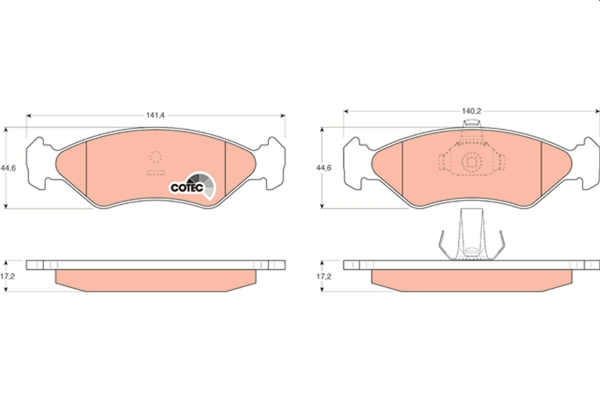 Brake Pad Set, disc brake COTEC GDB1221