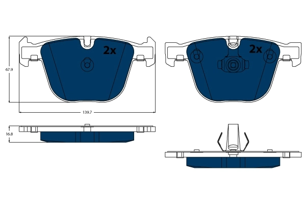 Brake Pad Set, disc brake ELECTRIC BLUE GDB1502BTE