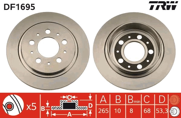 TRW DF1695 Brake Disc