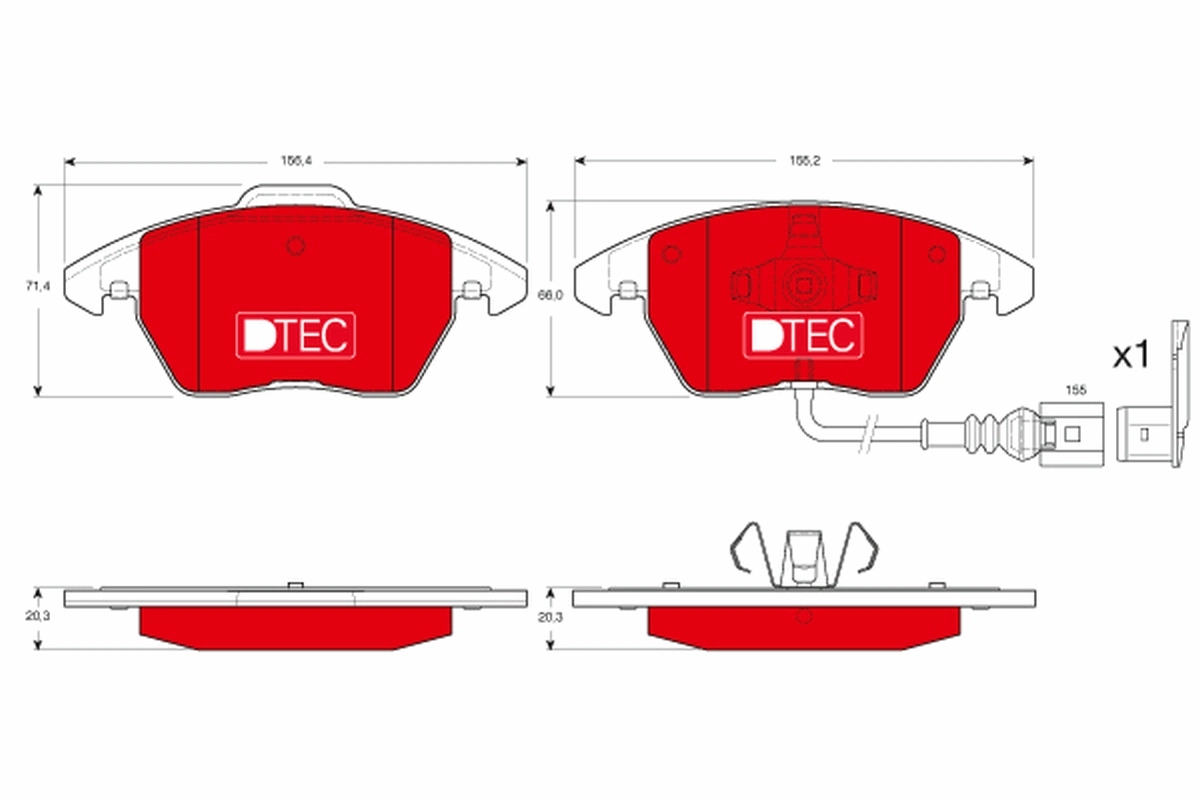 Brake Pad Set, disc brake DTEC COTEC GDB1550DTE