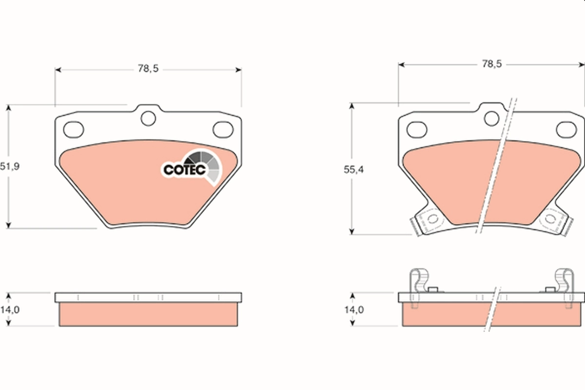 Brake Pad Set, disc brake COTEC GDB3243