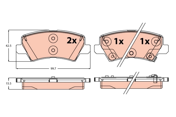 Brake Pad Set, disc brake GDB2248